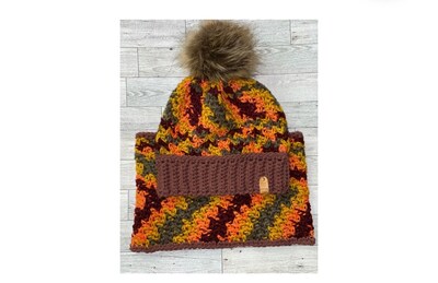 Cowl and Beanie Set: Falling Leaves - image1